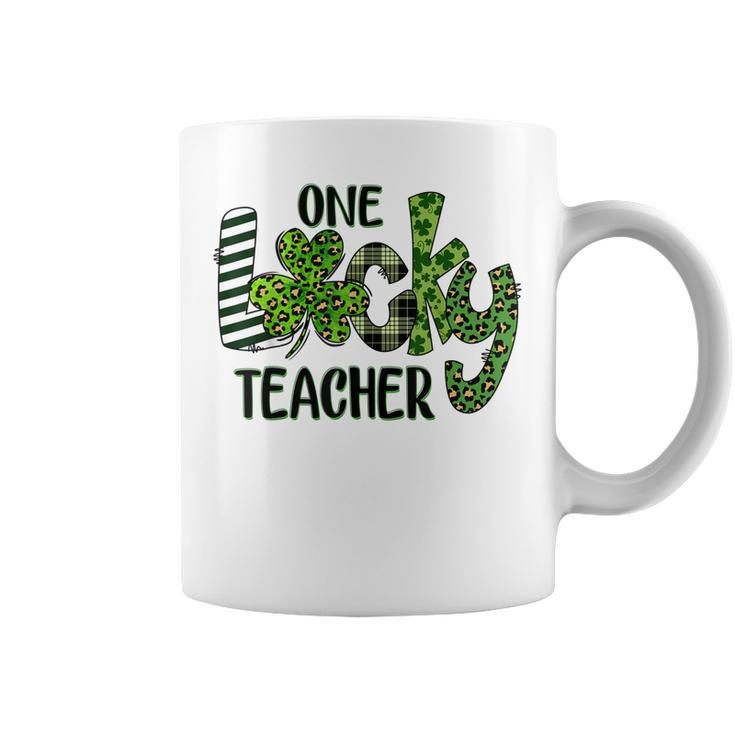 Womens Shamrock One Lucky Teacher St Patricks Day School  Coffee Mug
