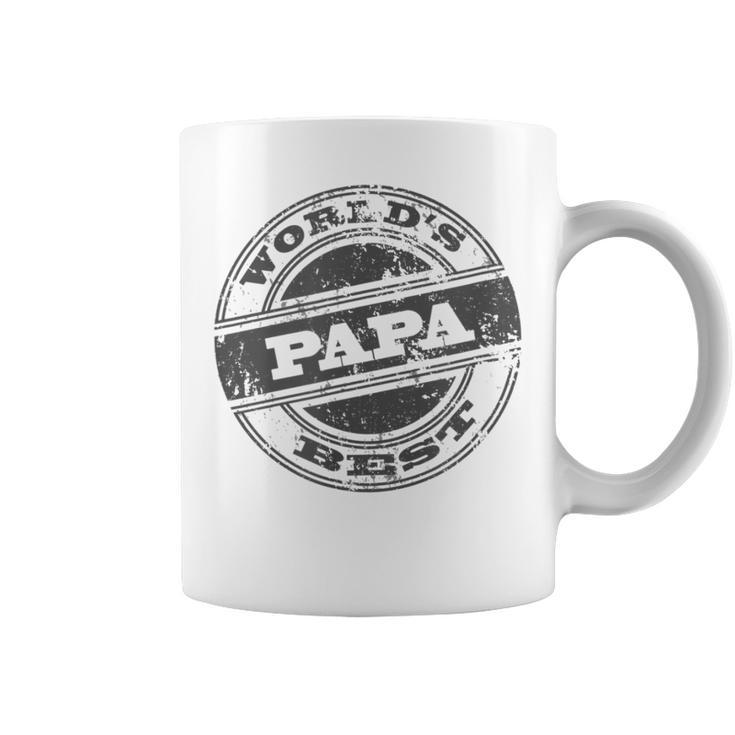 Worlds Best Papa  Cool Dad Fathers Day Gift Dads Coffee Mug