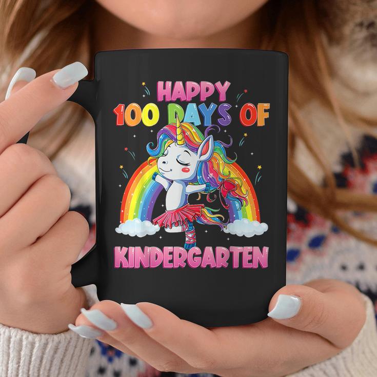 Unicorn Dancing Rainbow 100 Days Of Kindergarten Kids Girls  Coffee Mug