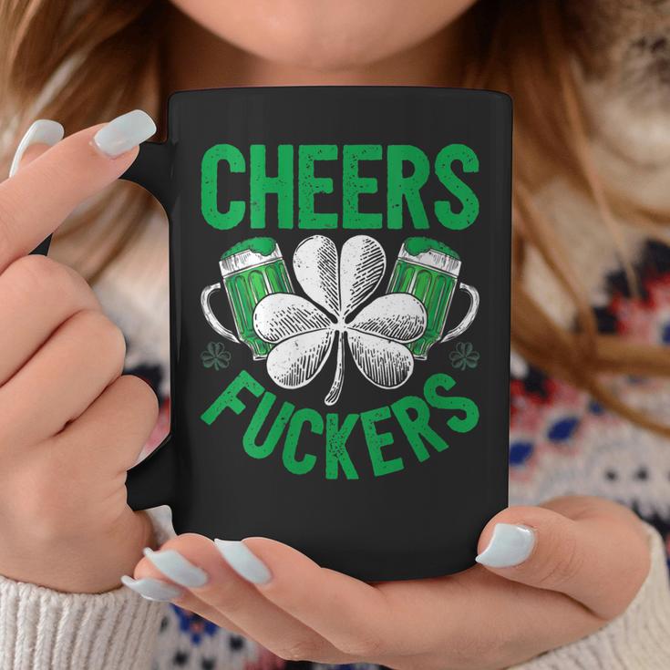 Womens Cheers Fuckers T  St Patricks Day Men Drinking Beer   Coffee Mug