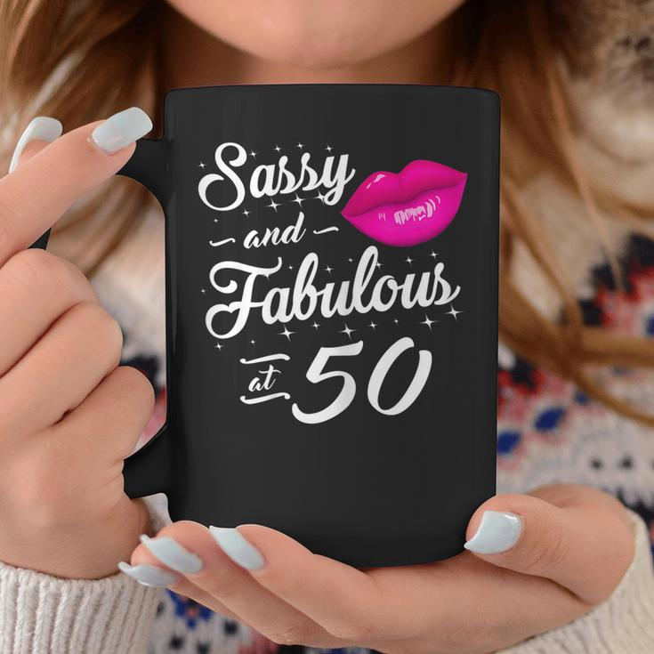 50Th Birthday Gift Tshirt Sassy And Fabulous 50 Year Old Tee Coffee Mug Unique Gifts