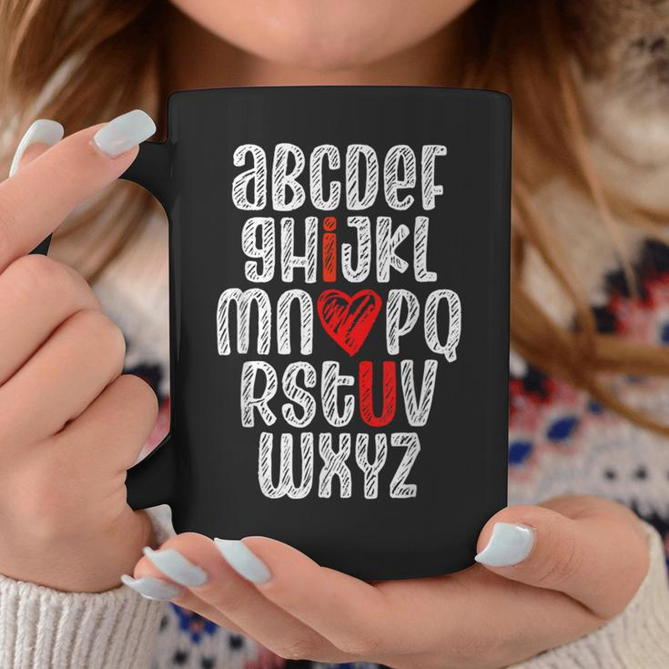 Abc Chalk Alphabet I Love You English Teacher Valentines Day Coffee Mug Funny Gifts