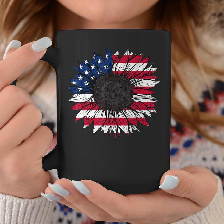 American Flag Sunflower 4Th Of July Independence Usa Day Coffee Mug Funny Gifts