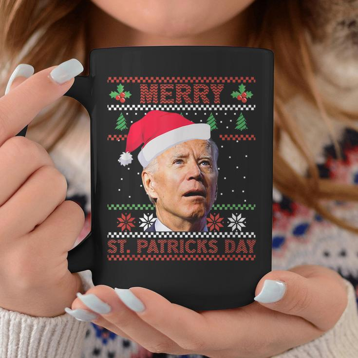 Anti Biden Merry St Patricks Day Ugly Christmas Sweater Coffee Mug Funny Gifts
