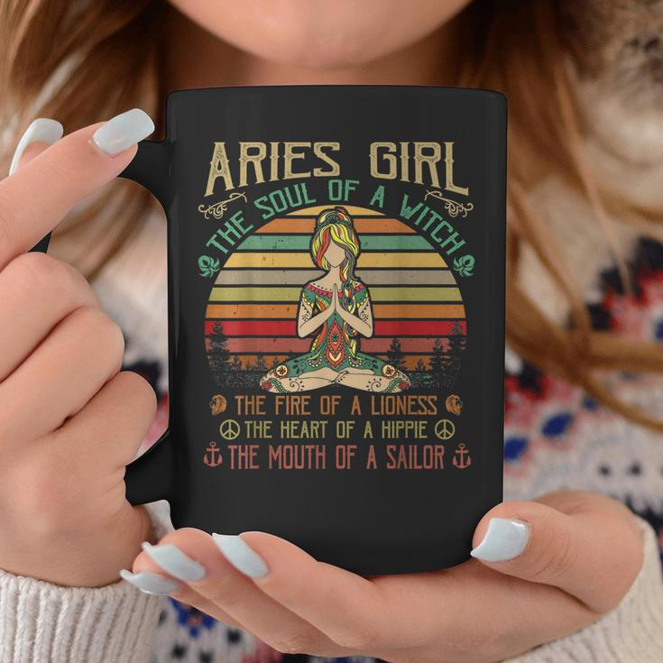 Aries Girl The Soul Of A Witch Birthday Women Love Yoga Coffee Mug Unique Gifts