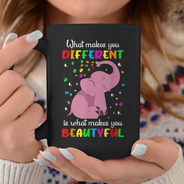 Autism Elephant What Makes You Different Makes You Beautiful Coffee Mug Unique Gifts
