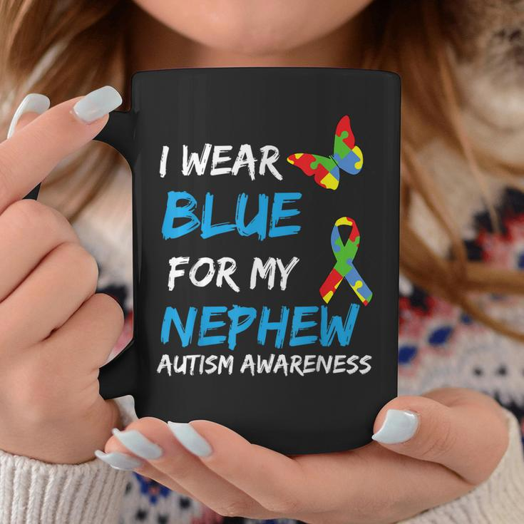 Autism I Wear Blue For My Nephew Awareness Uncle Aunt Auntie Coffee Mug Unique Gifts