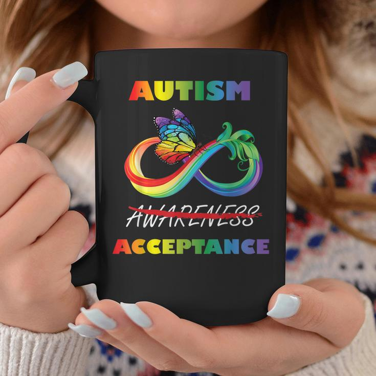 Autism - Red Instead Infinity - Acceptance Butterfly Coffee Mug Unique Gifts