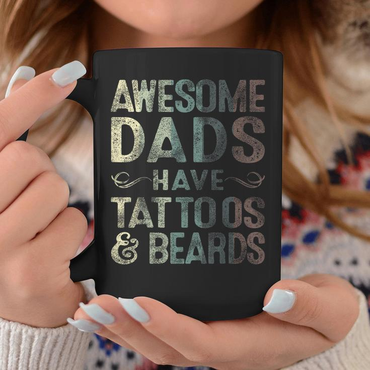 Awesome Dads Have Tattoos & Beards Bearded Dad Fathers Day Gift For Mens Coffee Mug Unique Gifts