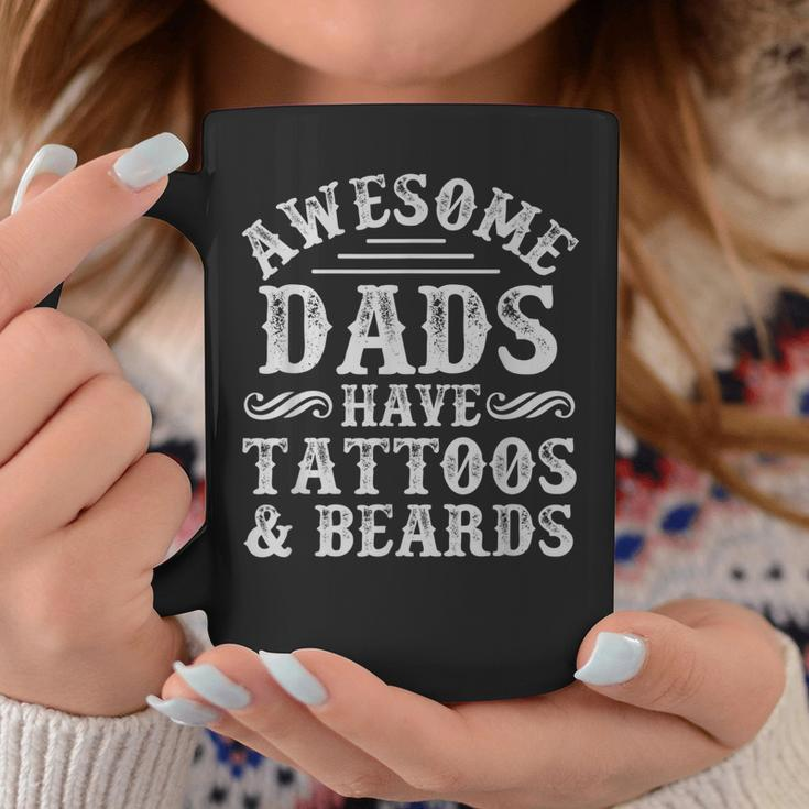 Awesome Dads Have Tattoos And Beards Vintage Fathers Day V4 Coffee Mug Funny Gifts