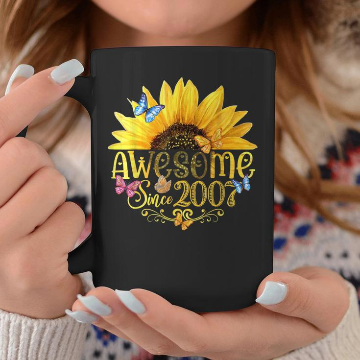 Awesome Since 2007 Sunflower 16Th Birthday Vintage 2007 Coffee Mug Funny Gifts
