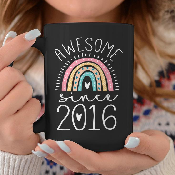 Awesome Since 2016 7Th Birthday Rainbow Gifts Born In 2016 Coffee Mug Unique Gifts