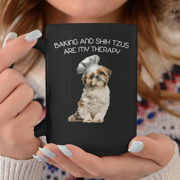 Baking And Shih Tzu Are My Therapy Gifts Mothers Day Coffee Mug Funny Gifts