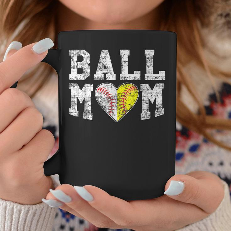 Ball Mom Baseball Softball Heart Sport Lover Funny V2 Coffee Mug Funny Gifts