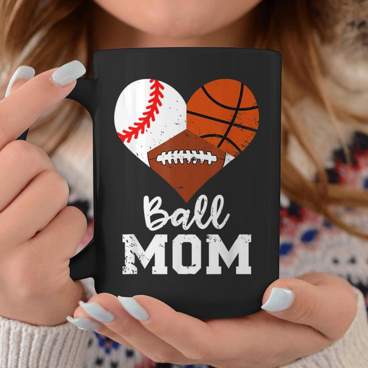Ball Mom Funny Baseball Football Basketball Mom Coffee Mug Unique Gifts