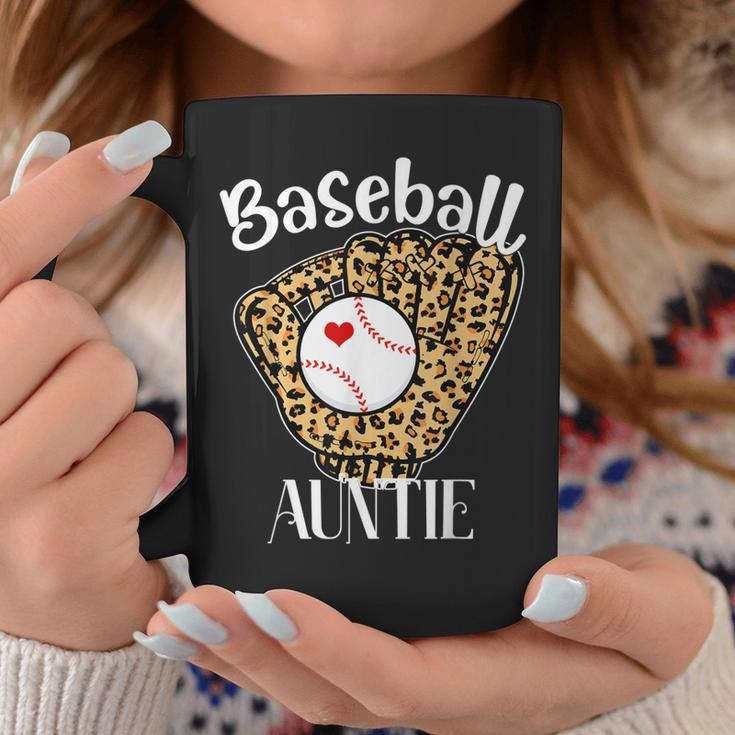 Baseball Auntie Leopard Game Day Baseball Lover Mothers Day Coffee Mug Personalized Gifts
