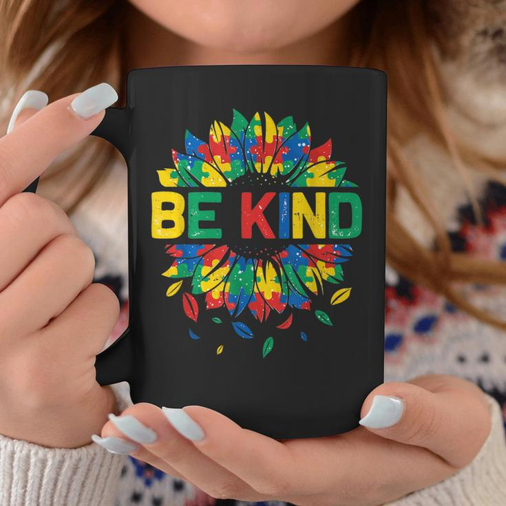 Be Kind Autism Awareness Women Girls Sunflower Coffee Mug Unique Gifts