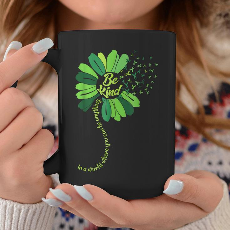 Be Kind Green Ribbon Sunflower Mental Health Awareness Gifts Coffee Mug Unique Gifts