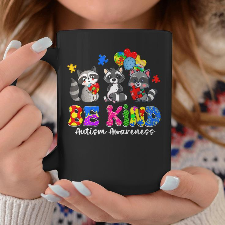 Be Kind Raccoon Puzzle Pieces Funny Autism Awareness Gifts Coffee Mug Unique Gifts