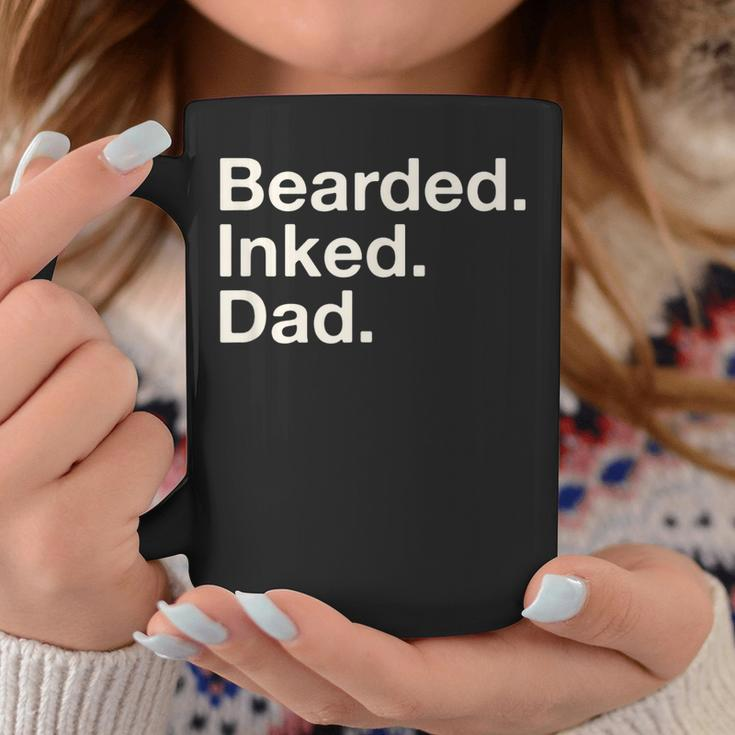 Bearded Inked Dad Fathers Day Tattoo Lover Love Tattooed Coffee Mug Funny Gifts