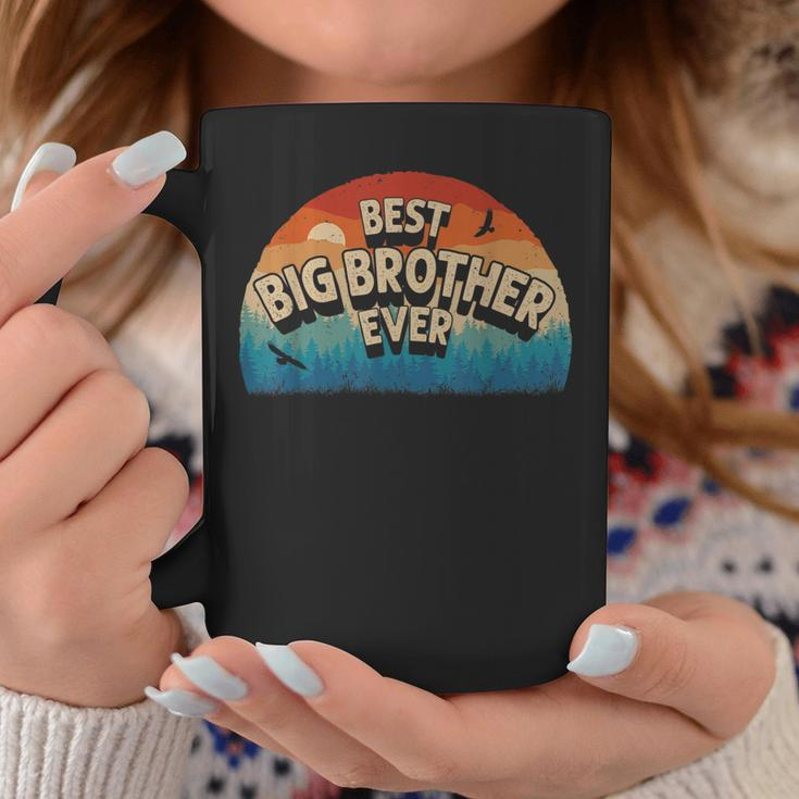 Best Big Brother Ever Men Retro Vintage Sunset Decor Brother Coffee Mug Funny Gifts