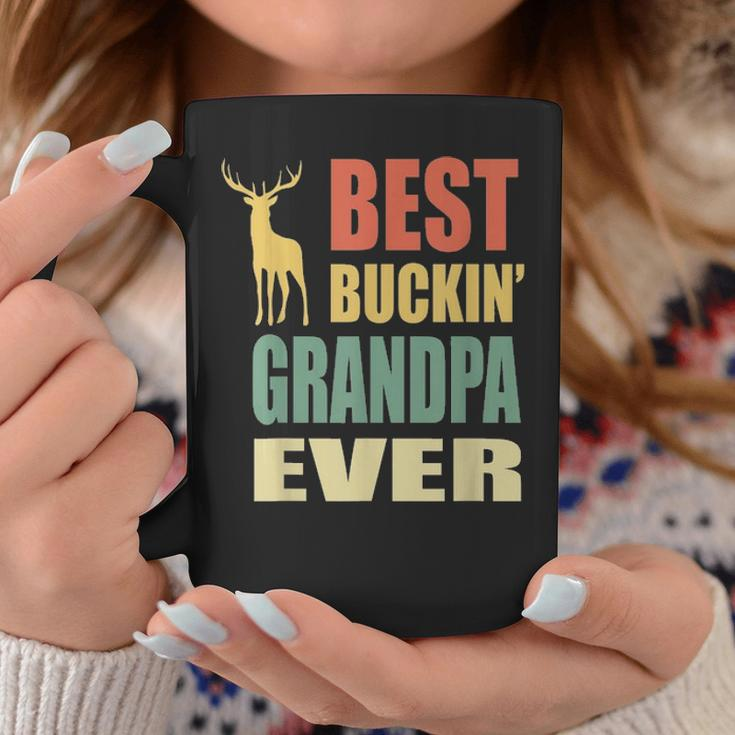 Best Buckin Grandpa Fathers Day Gift Idea Vintage Deer Coffee Mug Funny Gifts