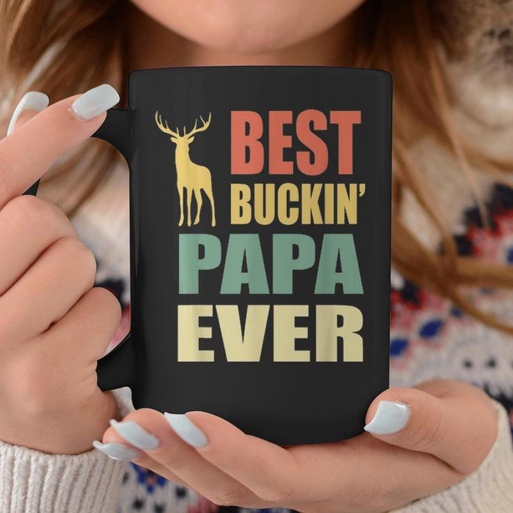 Best Buckin Papa Ever Fathers Day Gifts Vintage Deer Coffee Mug Funny Gifts