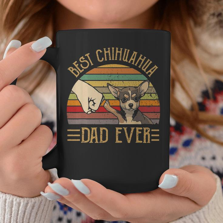 Best Chihuahua Dad Ever Retro Vintage Sunset V2 Coffee Mug Funny Gifts