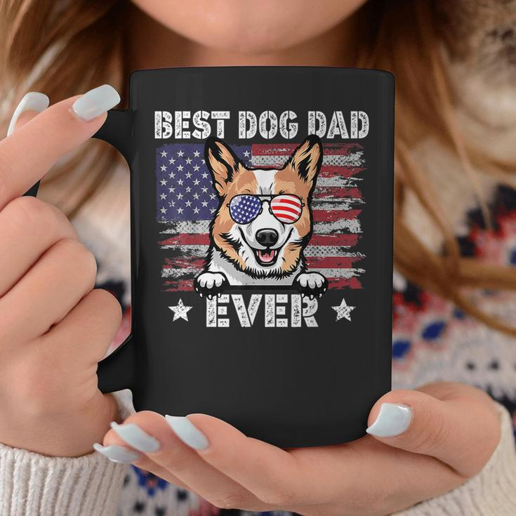 Best Corgi Dad Ever American Flag Fathers Day Coffee Mug Unique Gifts