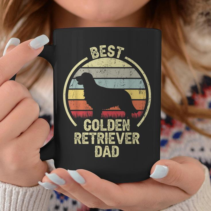 Best Dog Father Dad - Vintage Golden Retriever Coffee Mug Funny Gifts