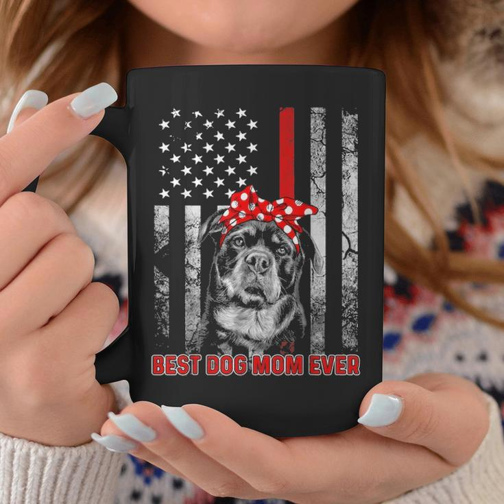 Best Dog Mom Ever Rottweiler Dog Mom Usa Flag Patriotic Coffee Mug Funny Gifts