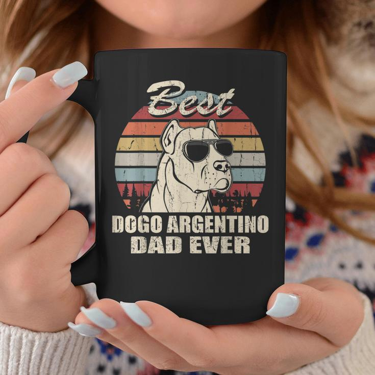 Best Dogo Argentino Dad Ever Vintage Retro Dog Dad Coffee Mug Funny Gifts