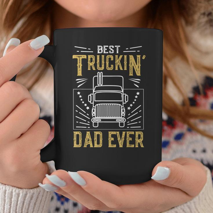 Best Truckin Dad Ever Funny Truck Driver Gift For Truckers Gift For Mens Coffee Mug Unique Gifts