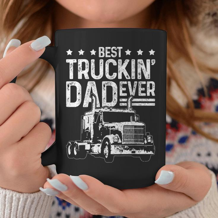 Best Truckin Dad Ever Truck Driver Fathers Day Gift Gift For Mens Coffee Mug Unique Gifts