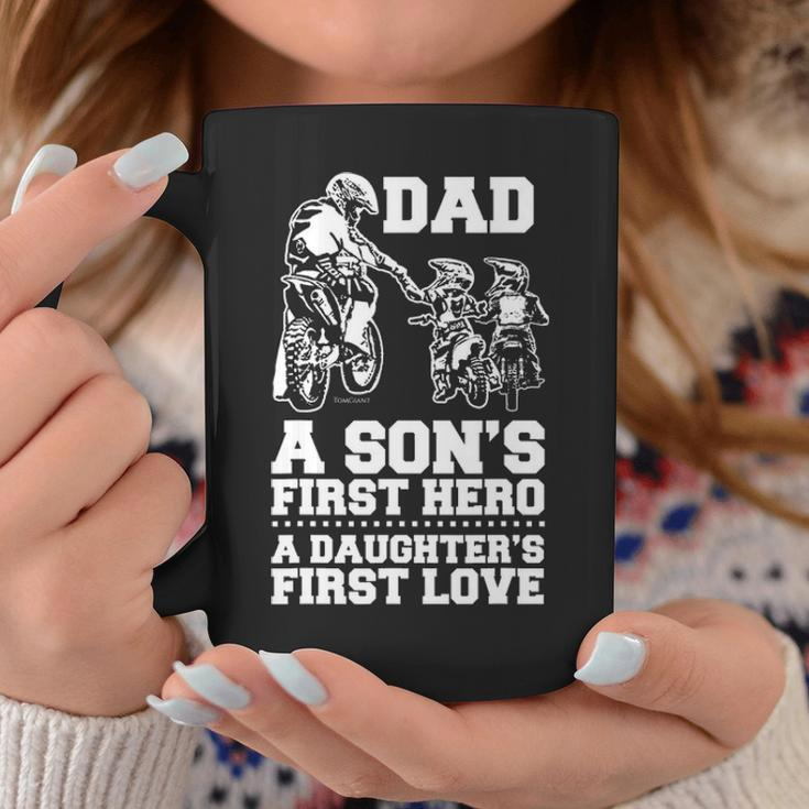 Bicer Dad Hero First Love Dirt Bike Rider Motocross Gift Coffee Mug Funny Gifts