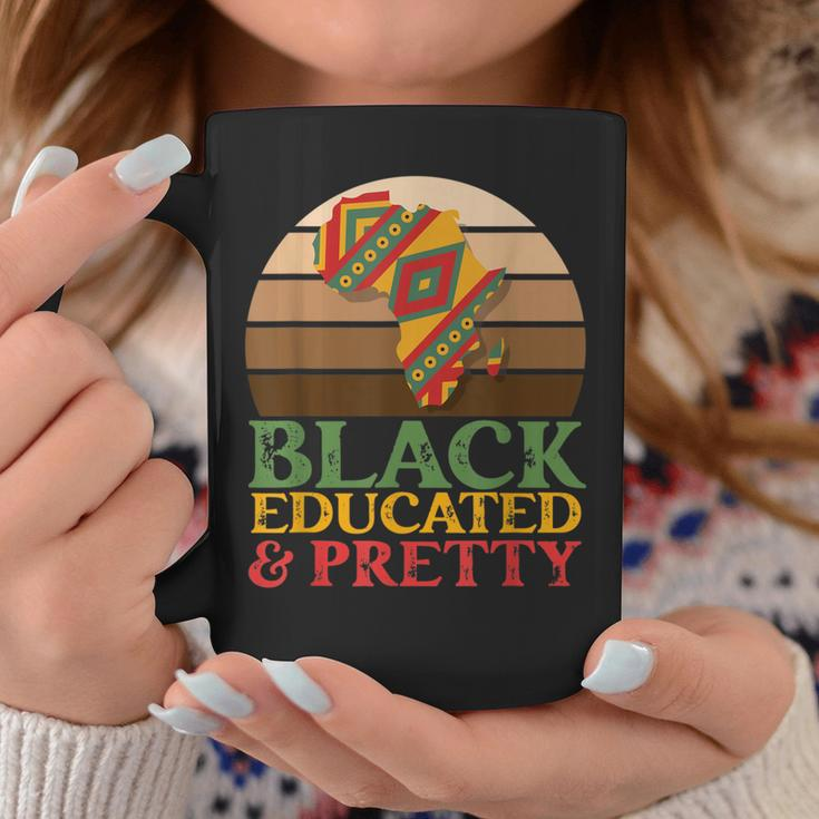 Black History Month - Black Educated & Pretty Black Freedom Coffee Mug Funny Gifts