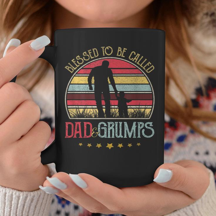 Blessed To Be Called Dad And Grumps Vintage Fathers Day Coffee Mug Unique Gifts