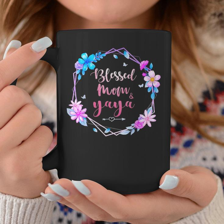 Blessed To Be Called Mom And Yaya Cute Colorful Floral Coffee Mug Funny Gifts