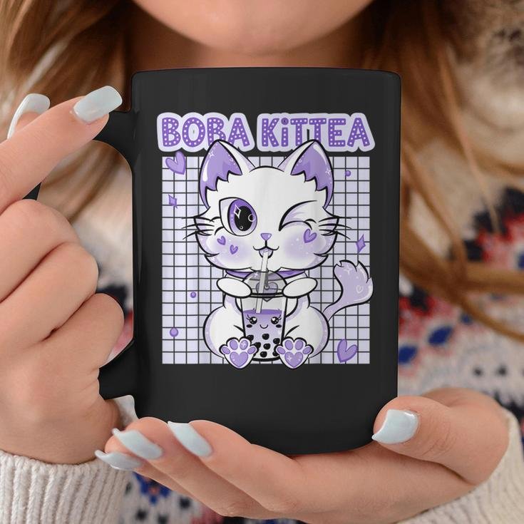 Boba Tea Women Lavender Kittea Kawaii Cat Japanese Coffee Mug Funny Gifts