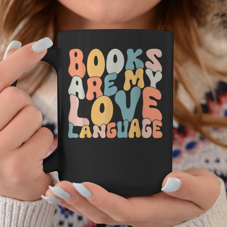 Books Are My Love Language Reading Book Lover Valentines Day Coffee Mug Funny Gifts