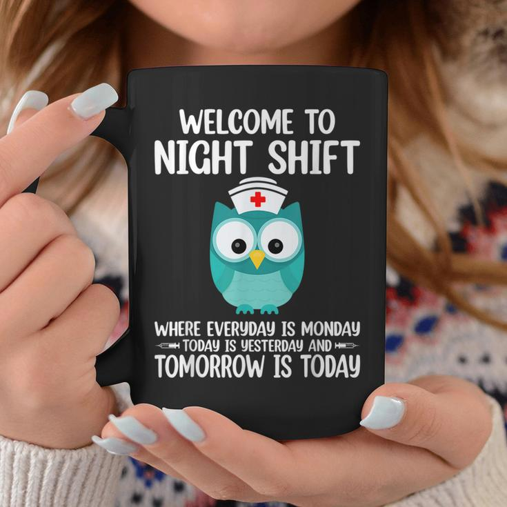 Bsn Lpn Cna Funny Nursing Owl Welcome To Night Shift Nurse Coffee Mug Funny Gifts