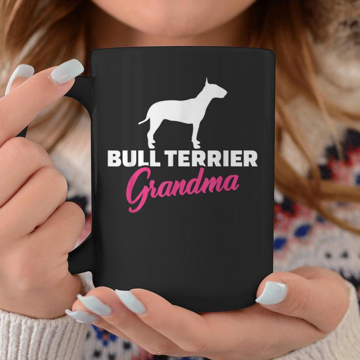 Bullterrier Oma Schwarzes Tassen, Hunde Silhouette & Text in Pink Lustige Geschenke