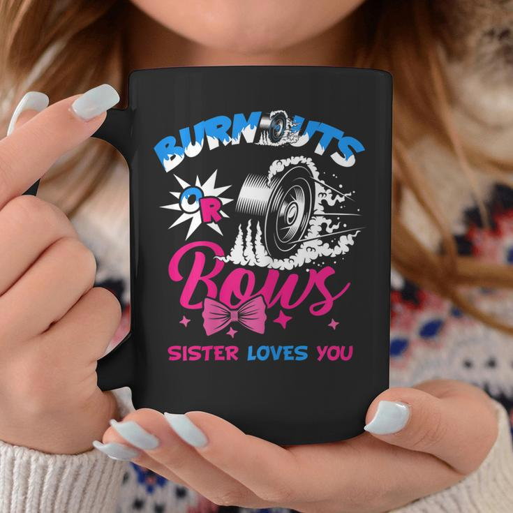Burnouts Or Bows Gender Reveal Baby Party Announce Sister Coffee Mug Unique Gifts