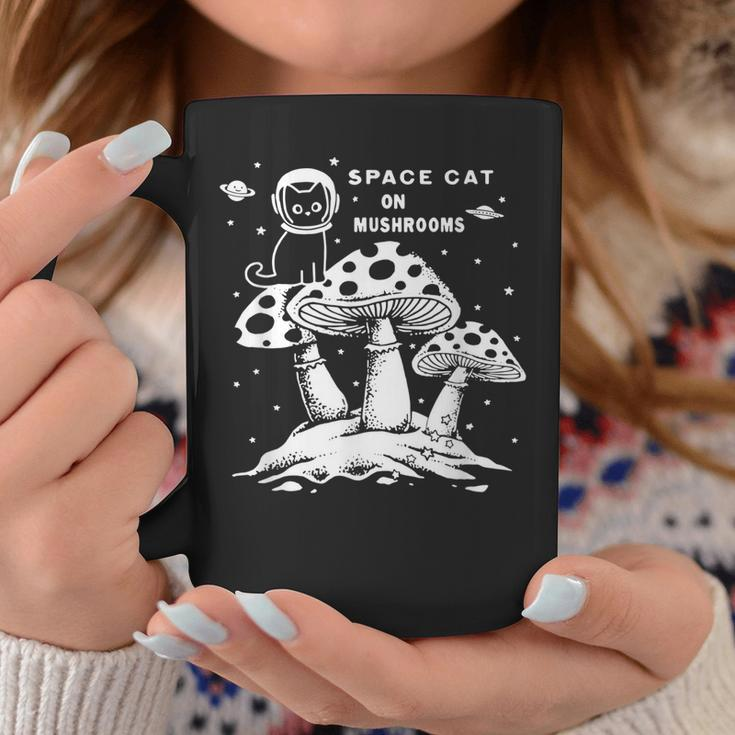 Catronaus Space Cat On Mushrooms Ufo Funny Space Cat Coffee Mug Funny Gifts