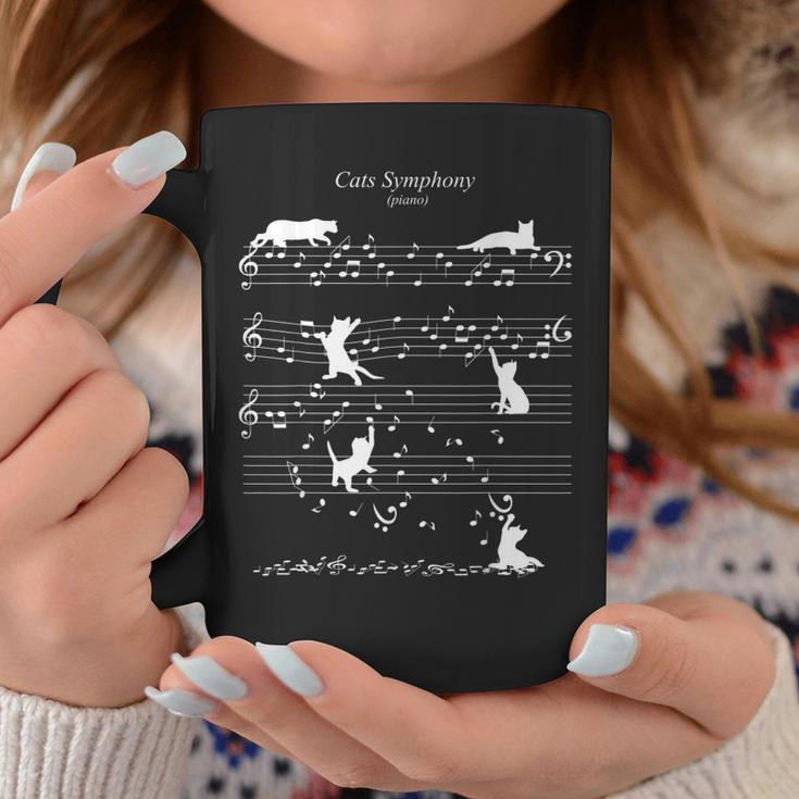 Cats Symphony Distressed Music Notes Kitty Piano Musician Coffee Mug Unique Gifts