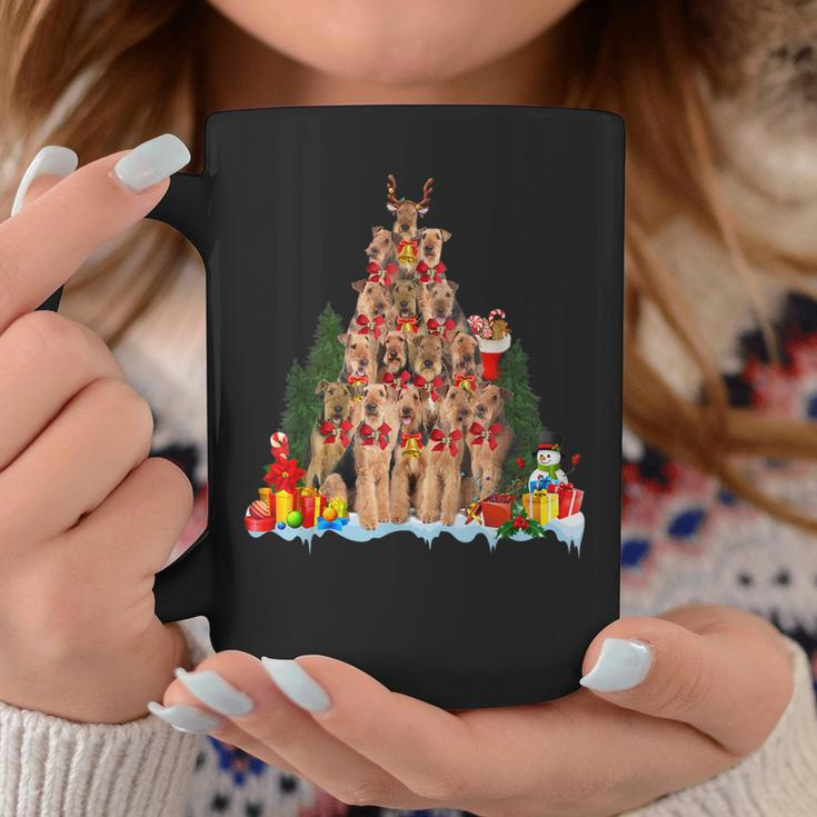Christmas Pajama Airedale Terrier Xmas Tree Gift Dog Dad Mom Coffee Mug Unique Gifts