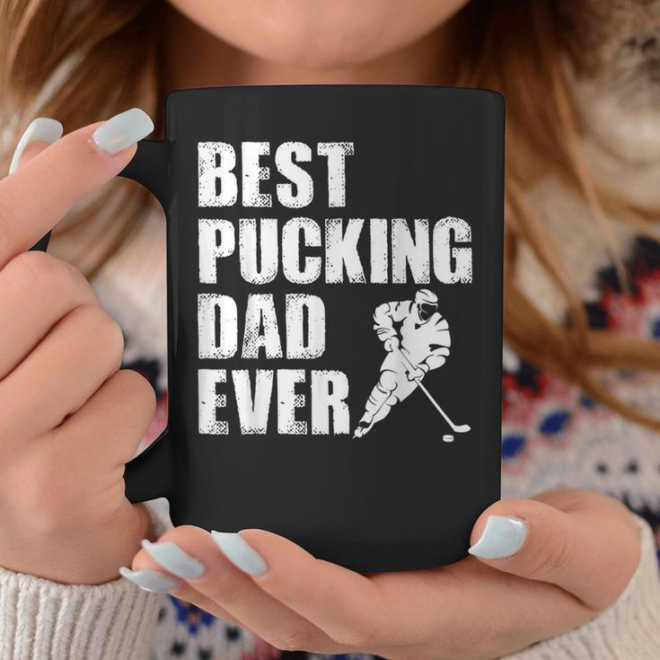 Cool Hockey Dad Gift Funny Best Pucking Dad Ever Sports Gag Coffee Mug Unique Gifts