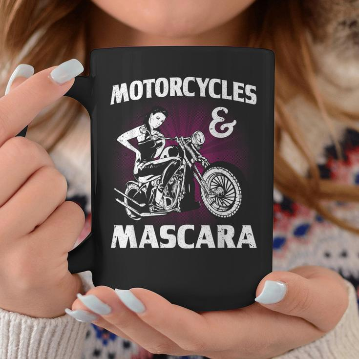 Cool Motorcycles And Mascara For Women Girls Makeup Bikers Coffee Mug Funny Gifts