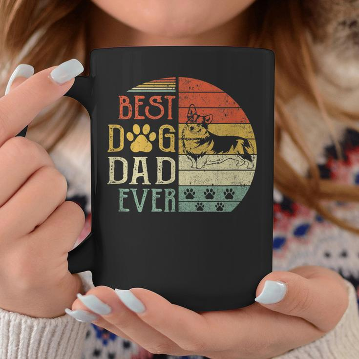 Corgi Best Dog Dad Ever Vintage Fathers Day Retro Coffee Mug Funny Gifts