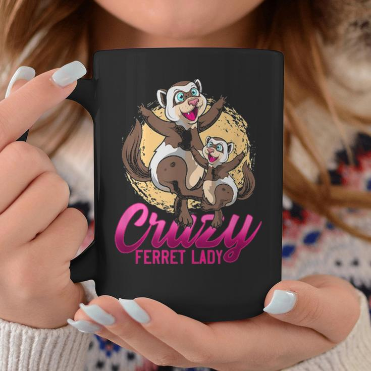 Crazy Ferret Lady Cute Pet Animal Lover Mother Daughter Coffee Mug Funny Gifts